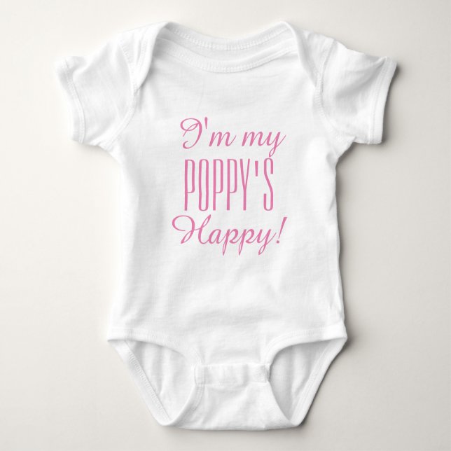 CHIC BABY_ "POPPY'S LYCKLIG" BODYSUIT_ROSA T SHIRT (Framsida)