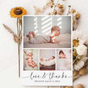 Chic Baby Shower 4 Photo Collage Tack Kort