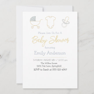 Chic Baby Shower invitation Inbjudningar