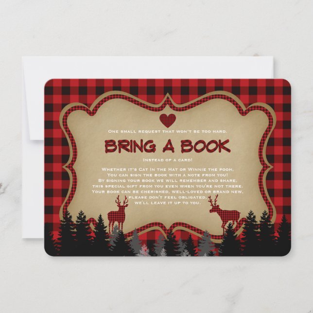 Chic Baby Shower Play Lumberjack Ta en Bok Inbjudningar (Framsida)