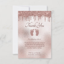 Chic Baby Shower Rosa Glitter Drift