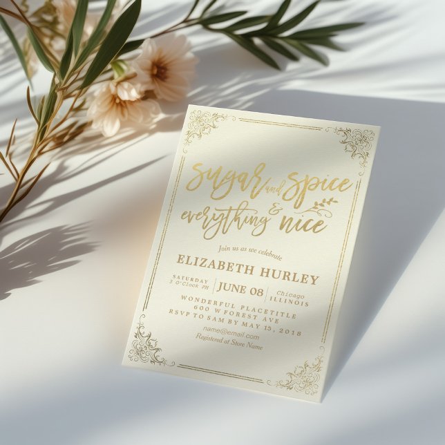 Chic Baby Shower Sugar & Spice & All Nice Inbjudningar (Skapare uppladdad)