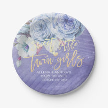 Chic Baby Shower Sweet Little Twin Girls