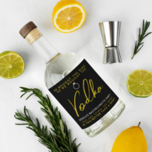 Chic Bachelorette Party Liquor Flaska La Spritflaskor Etikett