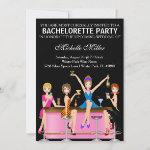Chic Bachelorette våldsamt slaganpassningsbar Inbjudningar