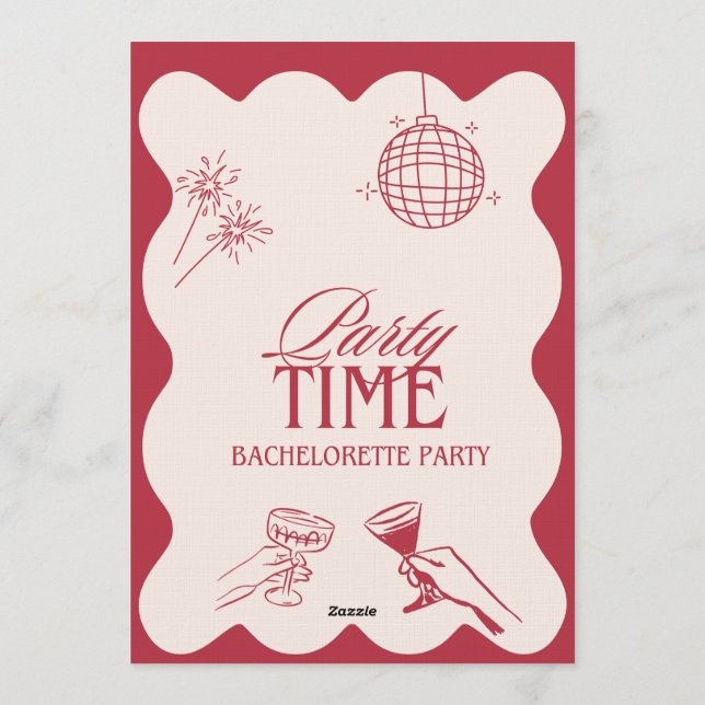 Chic Bachelorette Weekend Invitation for Bride-to- Inbjudningar (Baksida)