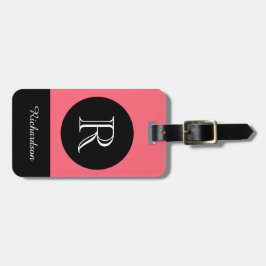 CHIC BAGAGE TAG_BLACK/CORAL/WHITE INITIAL/NAME BAGAGEBRICKA