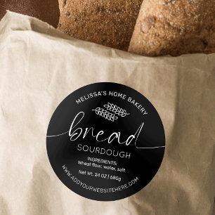 Chic Baker-förpackning med minimalistisk svart brö Runt Klistermärke