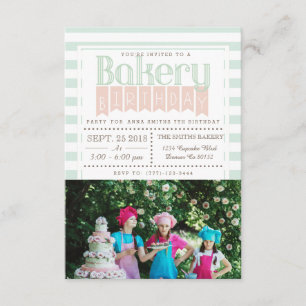 Chic Bakery Birthday Fotoinbjudan Inbjudningar