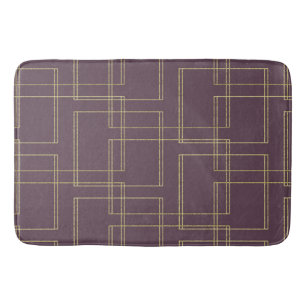 Chic Bär Mauve & Guld Geometrisk Glam Badrumsmatta