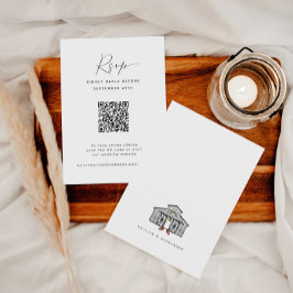 Chic Barn | Minimalt QR-kodkort, Bröllop OSA