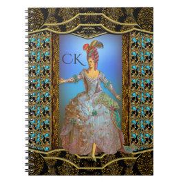 Chic barock Monogram för fransk fröjd Anteckningsbok