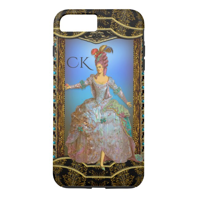 Chic barock Monogramplus för fransk fröjd Case-Mate iPhone Skal (Baksida)