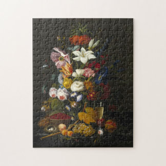Chic Baroque Flowers still Life Art Oljemålning Pussel