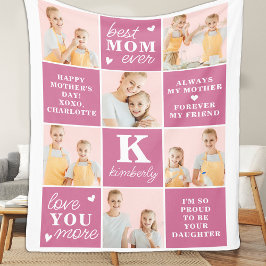 Chic Bästa MAMMA någonsin Rosa Anpassningsbar 7 Fo Fleecefilt