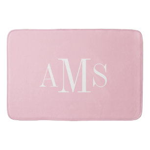 CHIC BATH MAT_SÖT ROSA SOLID/ WHITE /MONOGRAM BADRUMSMATTA