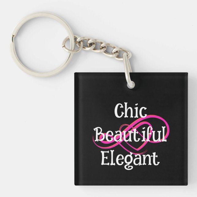 Chic, Beautiful, Elegant Acrylic Keychain (Framsidan)