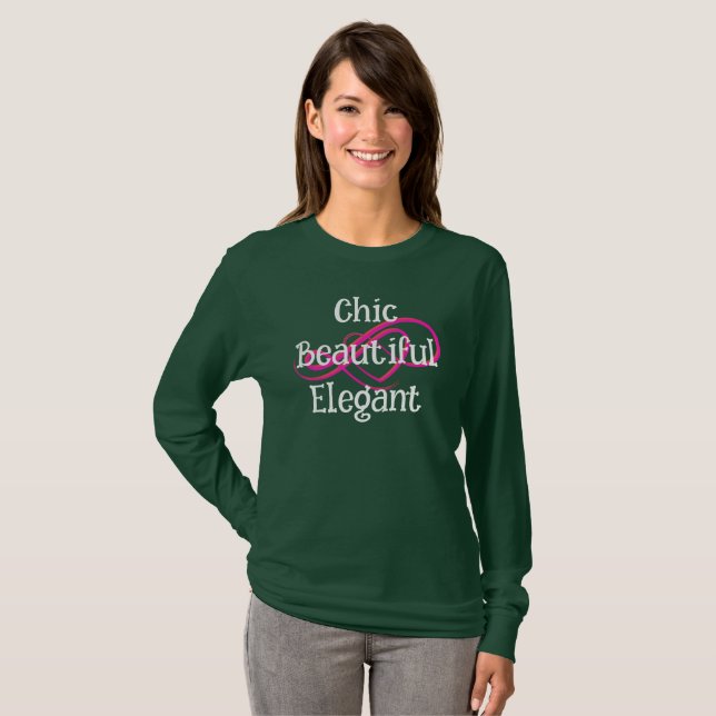 Chic, Beautiful, Elegant T-Shirt (Hel framsida)