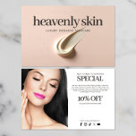 Chic Beauty Skin Care Spa Boutique Rosa Flygblad<br><div class="desc">Njut av ditt varumärke i elegans med vår perfekt för chicens flygblad för skönhets- och skinkbranschen. Den visar ett högupplöst foto av en luxuriös smutsig docka av skinkkräm på ett mjukt rosa yta, med enkelhet och sofistikering. Den här mallen är perfekt för skinkprodukter, skönhetsföretag, estetiker, spa och butiques som vill...</div>