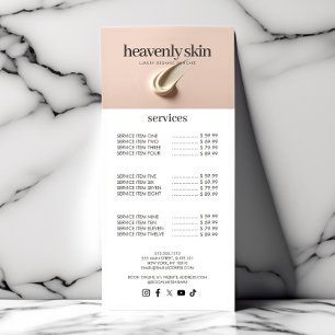 Chic Beauty Skin Care Spa Boutique Rosa Reklamkort