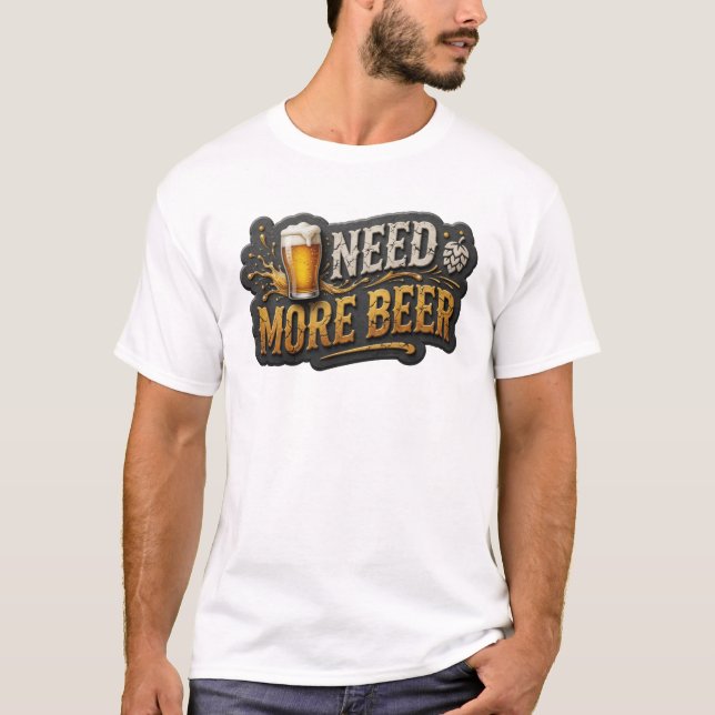 Chic BEHÖVER MER ÖL Textdesign T Shirt (Framsida)