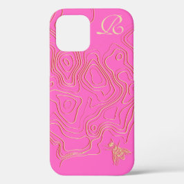 Chic Beige Bee Monogram Fodral-Mate iphone case