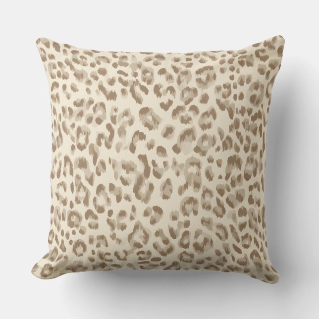 Chic beige cheetahtryck kuddthrow kudde (Framsida)