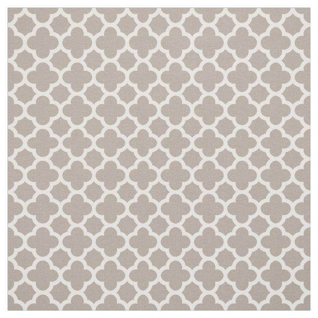 Chic Beige Grått Retro Cute Trellis Mönster Tyg (Provkarta)