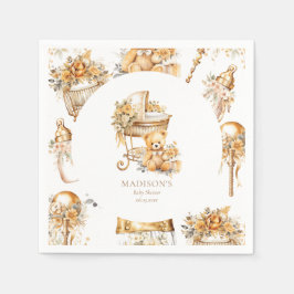 Chic Beige & Guld Bassinet Anpassningsbar Pappersservett