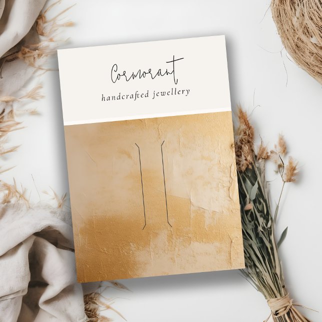 Chic Beige Guld Oil Paint Struktur Hairpin Visning Visitkort (Skapare uppladdad)