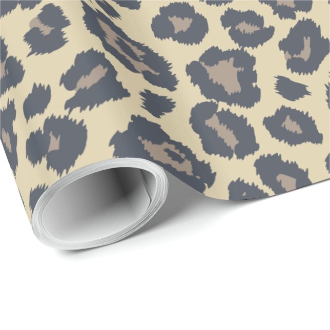Chic Beige Leopard Skriv ut Mönster Presentpapper (Rullad Hörn)