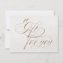 Chic Beige Linen Calligraphy Gift Certificate