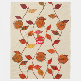Chic Beige Löv Flowers Blommigt Fall Blanket Fleecefilt