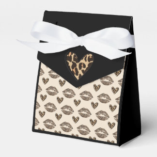 Chic beige och svart cheetaprint presentaskar