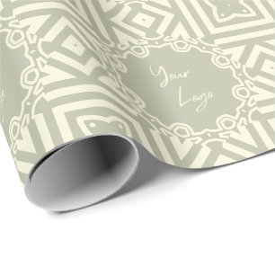 Chic Beige Sage Grönt Rand Anpassningsbar Business Presentpapper