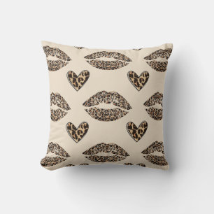 Chic Beige & Svart Gepardtryck Kudde