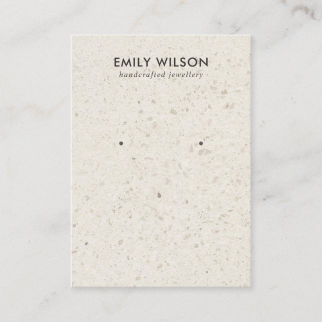 CHIC BENVITT TERRAZO STUD EARRING VISNING CARD VISITKORT (Framsida)