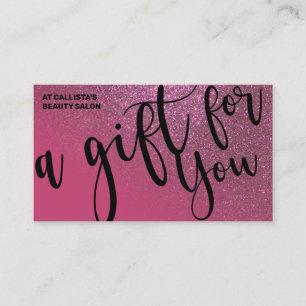 Chic Berry Rosa Glitter Gradient Gift Certificate Visitkort