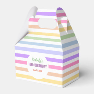 Chic Birthday Pastel Rainbow White Rand Presentaskar