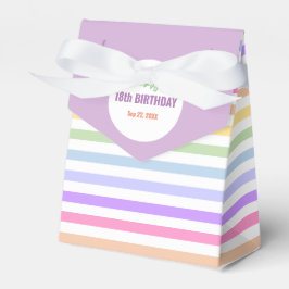 Chic Birthday Pastel Rainbow White Rand Presentaskar
