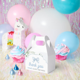 Chic Blå Gingham Slöja Baby Shower Presentaskar