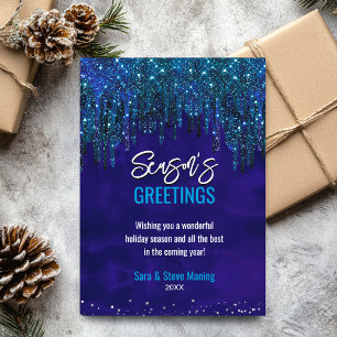 Chic blå Glitter-dropp jul nytt år