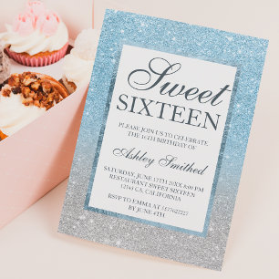 Chic blå glitter-elegantens budget Sverige 16 silv