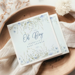 Chic Blå himmel WildblommBoy Baby Shower Pappersservett