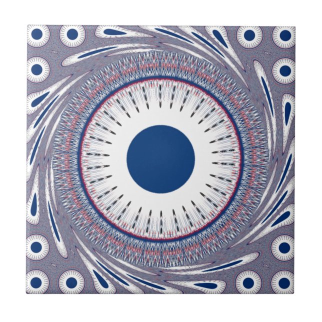 Chic blå kakelplatta (Framsidan)