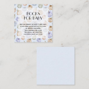 Chic Blå Pumpa Pojke Baby Shower Bok Begäran Tilläggskort
