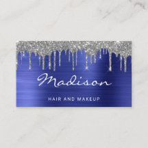 Chic Blå Silver Glitter Drips Stylist