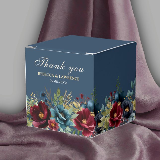 Chic Blåblommor med damm bröllop Presentaskar (Skapare uppladdad)