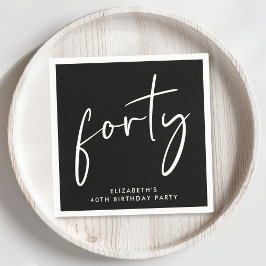 Chic Black 40:e födelsedag Party Pappersservett