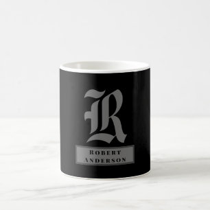 Chic Black and Grått Classic American Text Kaffemugg